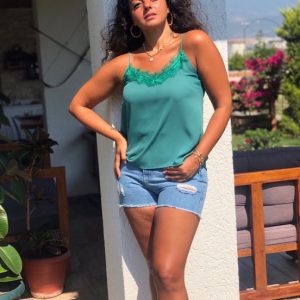 Dantelli Bluz Yeşil