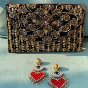 Morrocco Black Clutch