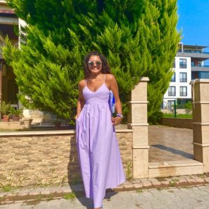 Poplin Lila Elbise