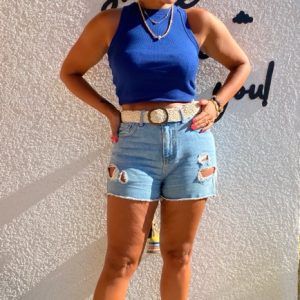 Crop Fitilli Lacivert