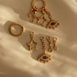Çelik Nazar Eye Küpe
