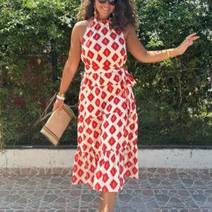 Halter Yaka Maxi Boy Elbise