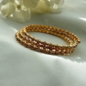 Taşlı Dolamalı Rose Gold Bileklik